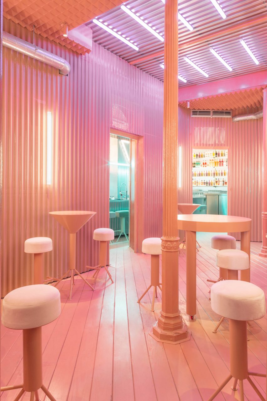 Pink room in Naked and Famous bar by Lucas y Hernández-Gil