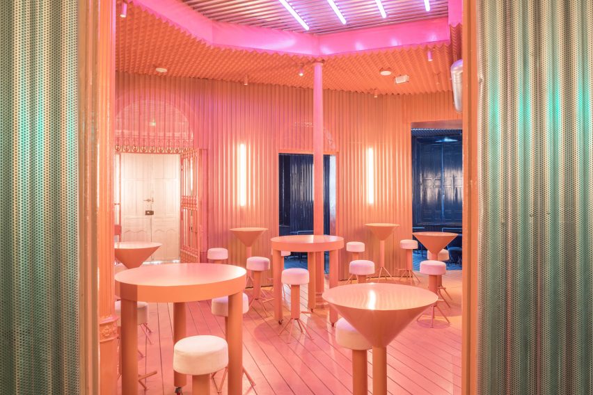 Pink room in Naked and Famous bar by Lucas y Hernández-Gil