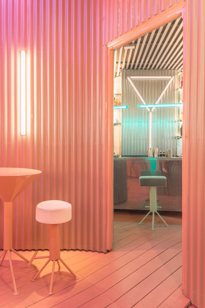 Doorway to laboratory room in Naked and Famous bar by Lucas y Hernández-Gil