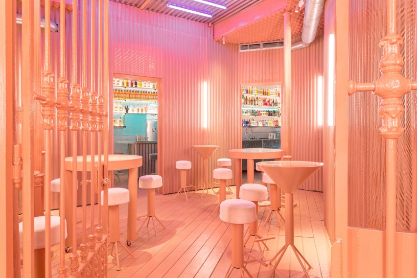 Pink room in Naked and Famous bar by Lucas y Hernández-Gil