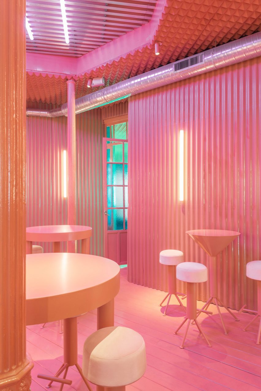 Pink room in Naked and Famous bar by Lucas y Hernández-Gil