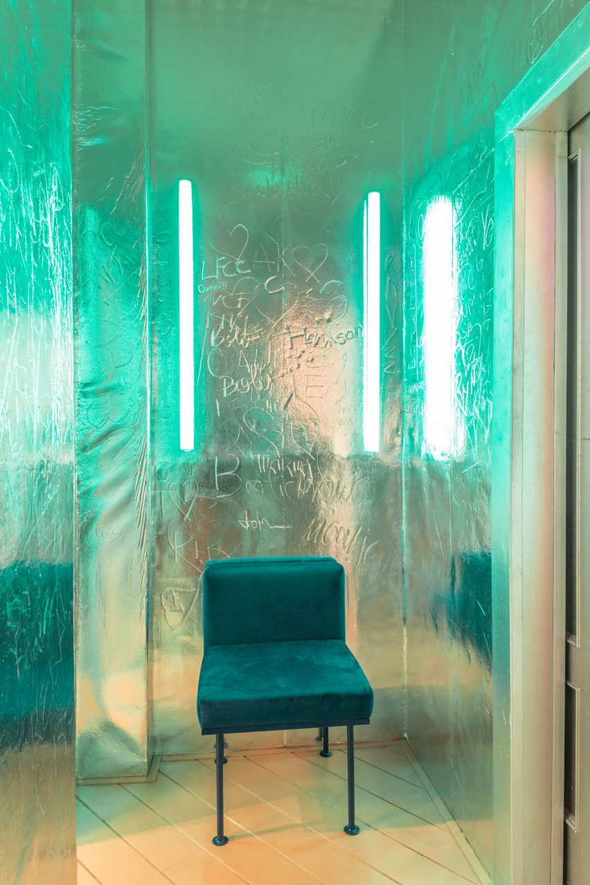 Reflective surfaces in Naked and Famous bar by Lucas y Hernández-Gil