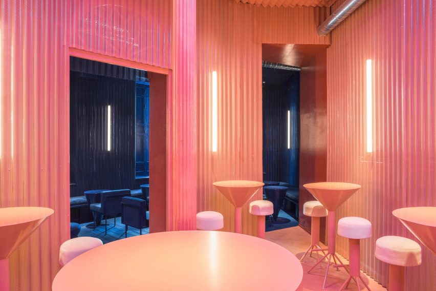 Pink room in Naked and Famous bar by Lucas y Hernández-Gil