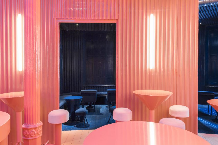Pink room in Naked and Famous bar by Lucas y Hernández-Gil