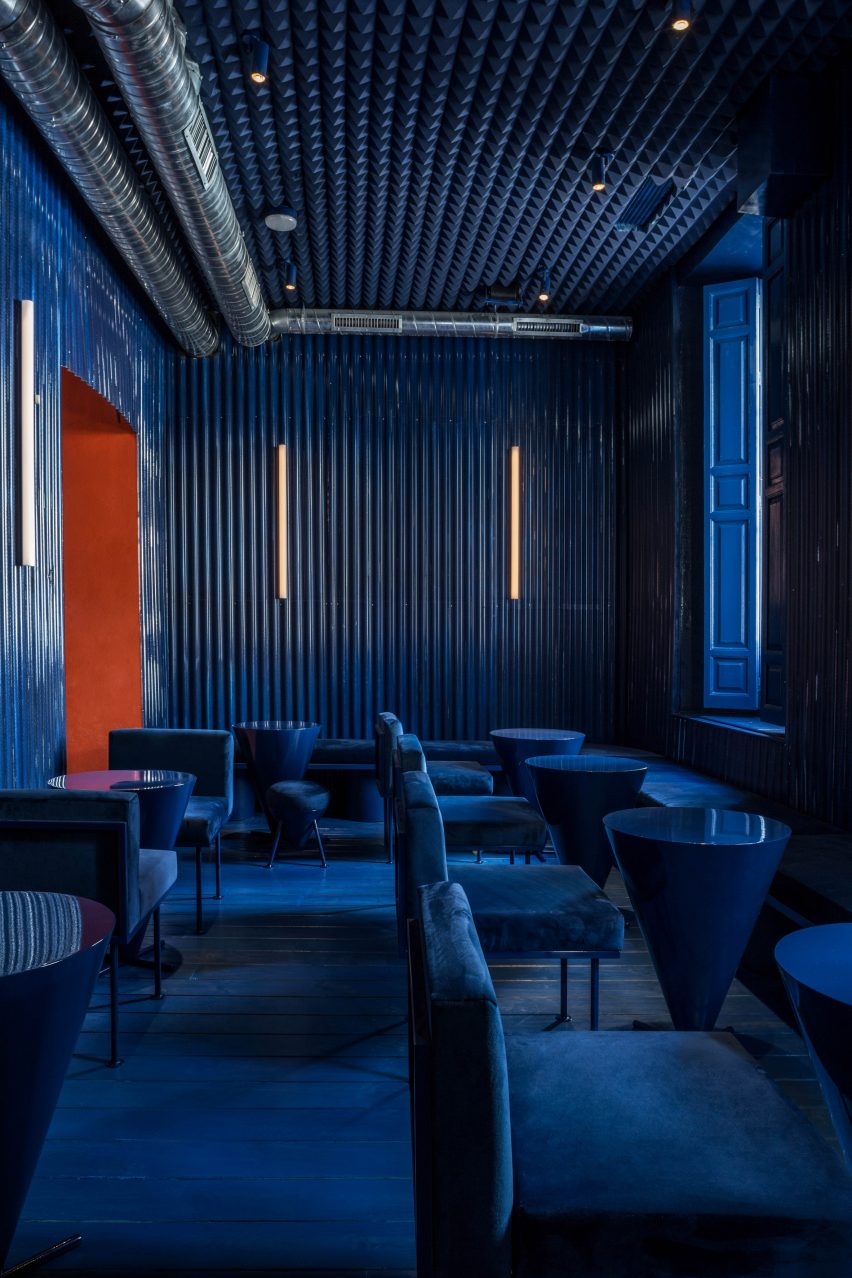 Blue room in Naked and Famous bar by Lucas y Hernández-Gil