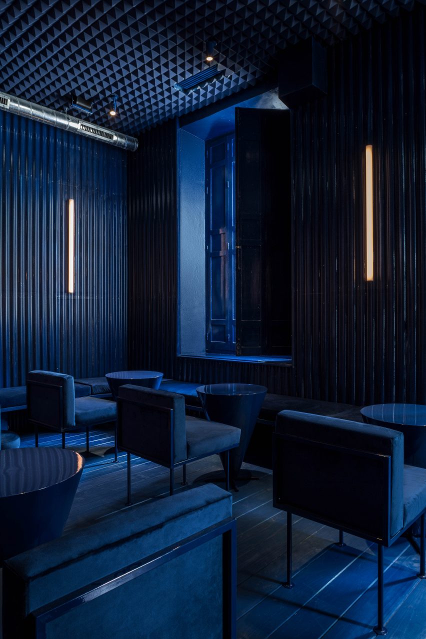 Blue room in Naked and Famous bar by Lucas y Hernández-Gil