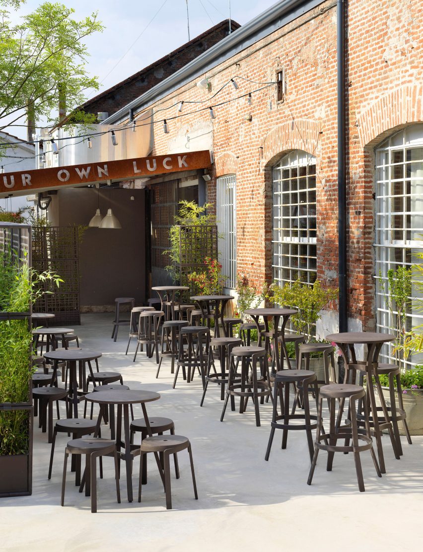 The collection's materiality makes pieces suitable for outside settings