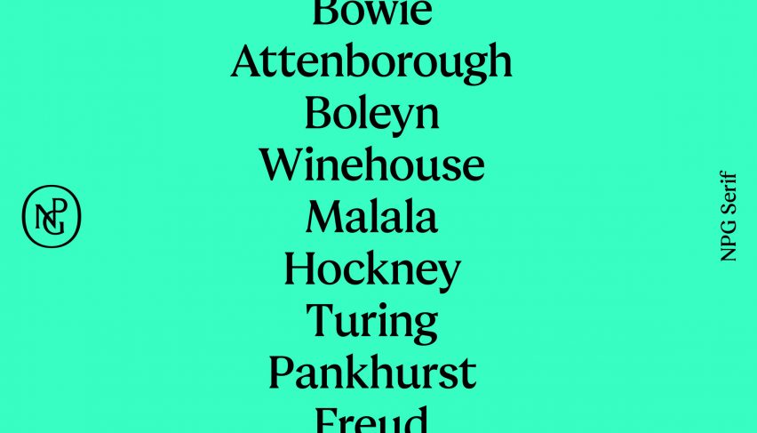 National Portrait gallery new typeface NPG Serif