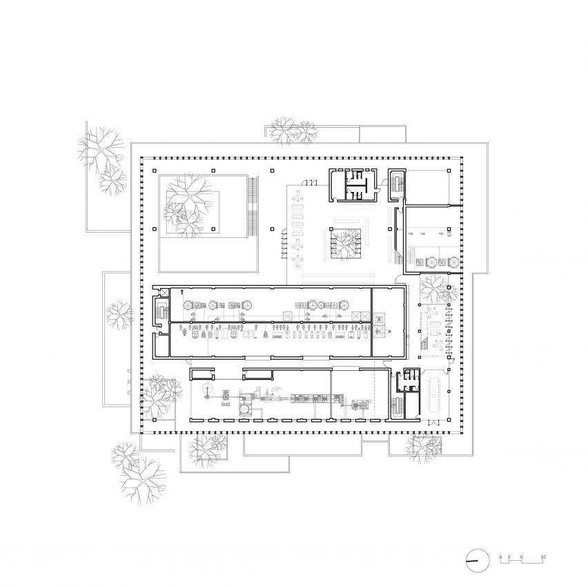 Second floor plan of Ningwu Oatmeal Factory in China by JSPA Design