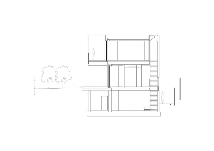 Section of Wood Slatted House by Pitsou Kedem