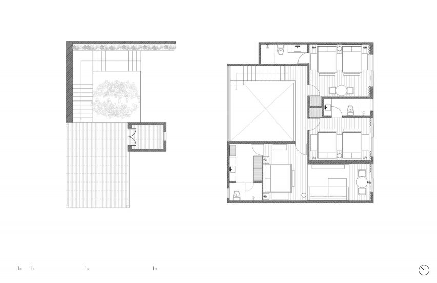 First floor plan, Casa Tres Árboles in Valle de Bravo by Direccion