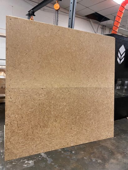 Plantd material panel in a warehouse