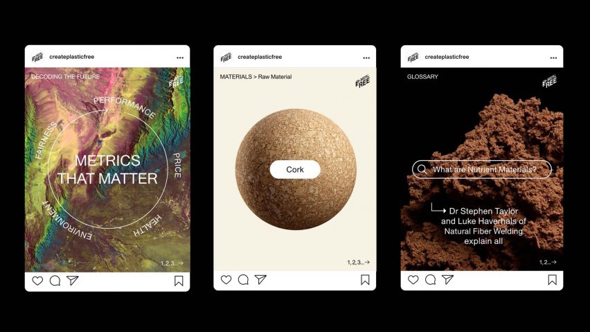 Social posts about different plastic alternatives by A Plastic Planet