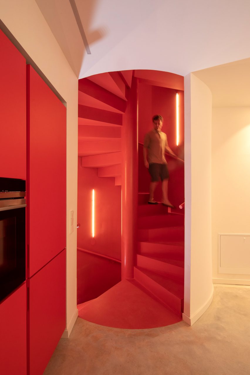 Spiral staircase in Project Gomila by MVRDV and GRAS Reynés Arquitectos