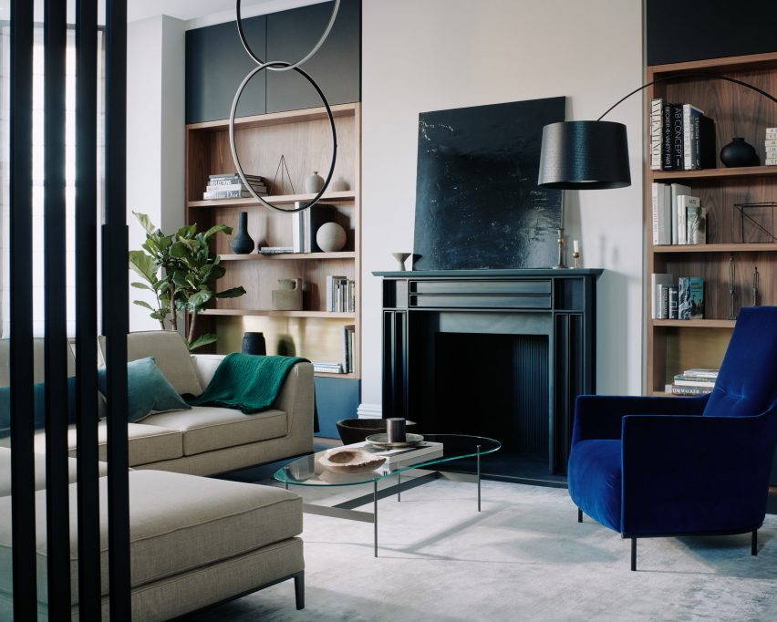 Living room interior at Quatrefoil House by Hyde + Hyde