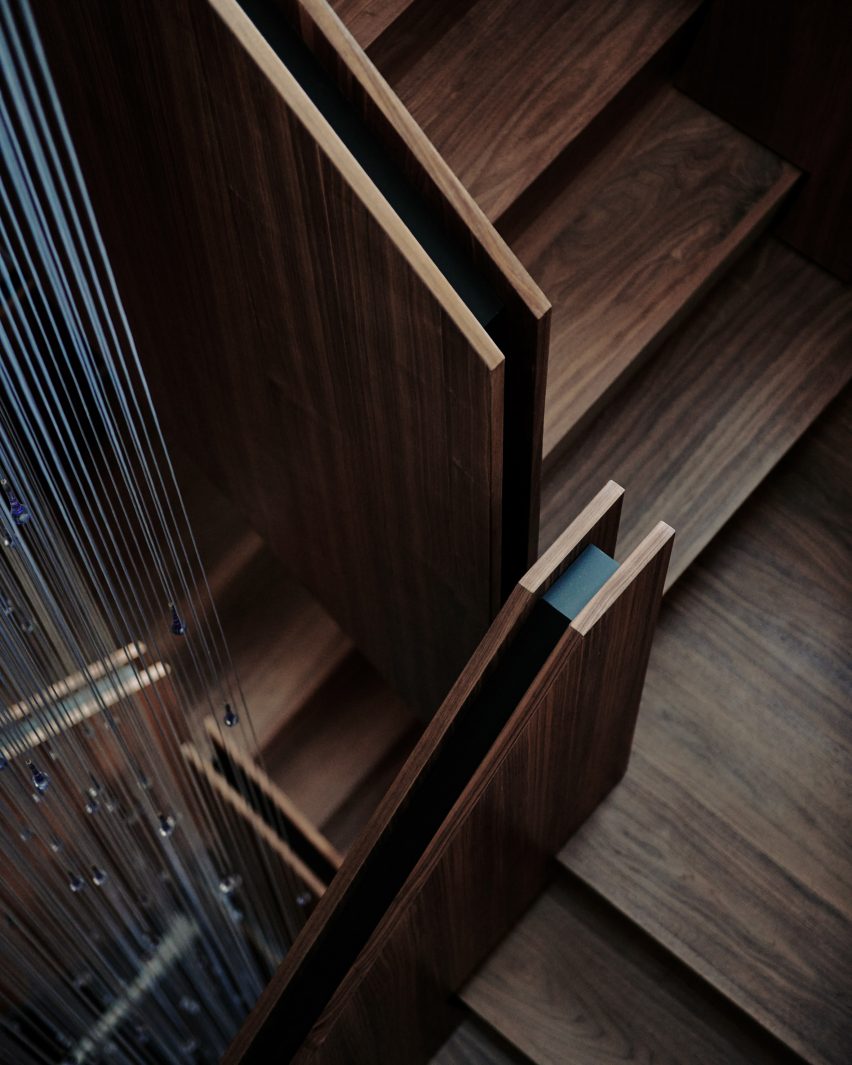 Interior staircase at Quatrefoil House by Hyde + Hyde