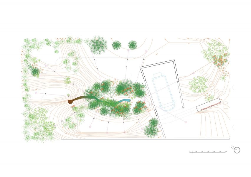 Garden level plan, Rambla Climate-House by Andrés Jaque, Office for Political Innovation and Miguel Mesa del Castillo