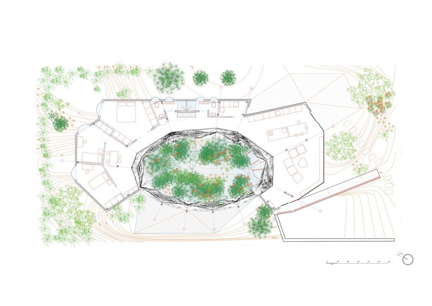 Internal floor plan, Rambla Climate-House by Andrés Jaque, Office for Political Innovation and Miguel Mesa del Castillo
