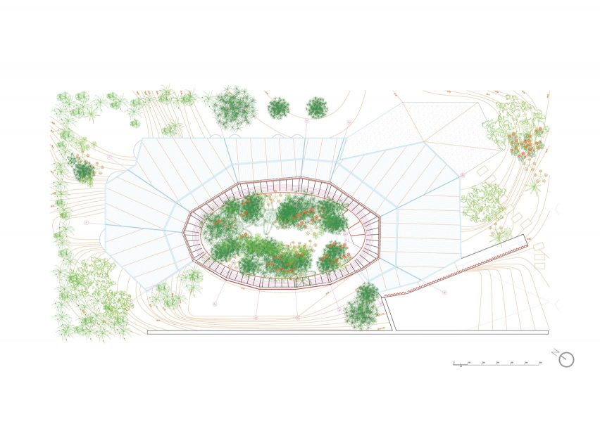 Roof plan, Rambla Climate-House by Andrés Jaque, Office for Political Innovation and Miguel Mesa del Castillo