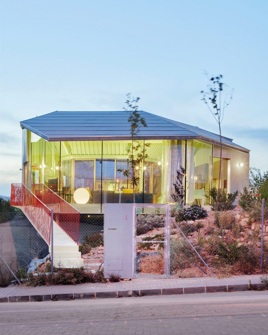 Illuminated view of Rambla Climate-House by Andrés Jaque, Office for Political Innovation and Miguel Mesa del Castillo
