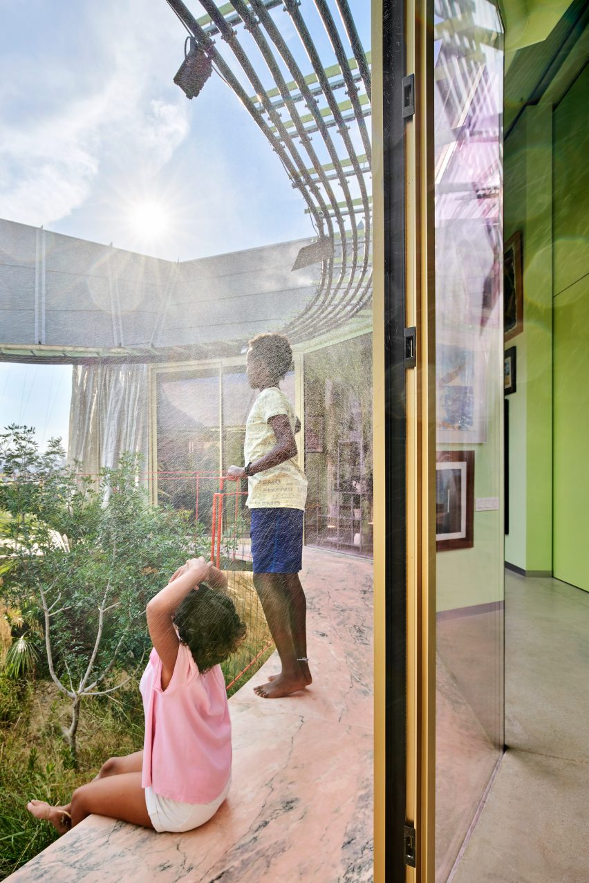 Marble balcony of Rambla Climate-House by Andrés Jaque, Office for Political Innovation and Miguel Mesa del Castillo