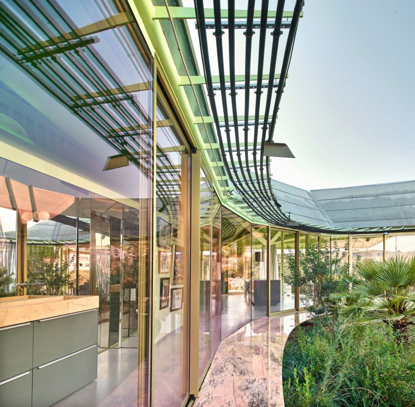 Marble balcony of Rambla Climate-House by Andrés Jaque, Office for Political Innovation and Miguel Mesa del Castillo