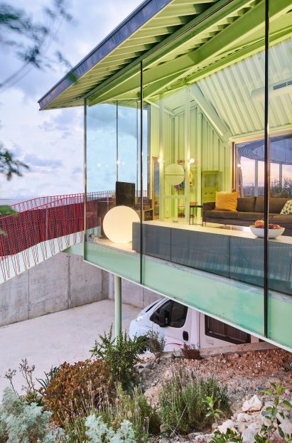 Facade and car port of Rambla Climate-House by Andrés Jaque, Office for Political Innovation and Miguel Mesa del Castillo