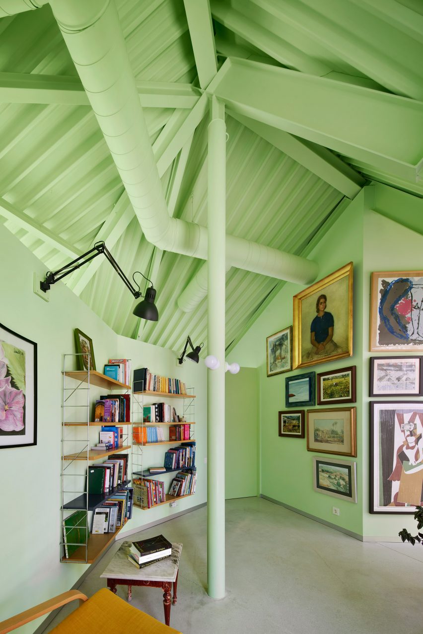 Shelves and framed pictues in Rambla Climate-House by Andrés Jaque, Office for Political Innovation and Miguel Mesa del Castillo