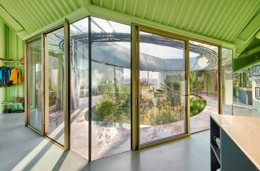 Floor-to-ceiling glazing at Rambla Climate-House by Andrés Jaque, Office for Political Innovation and Miguel Mesa del Castillo