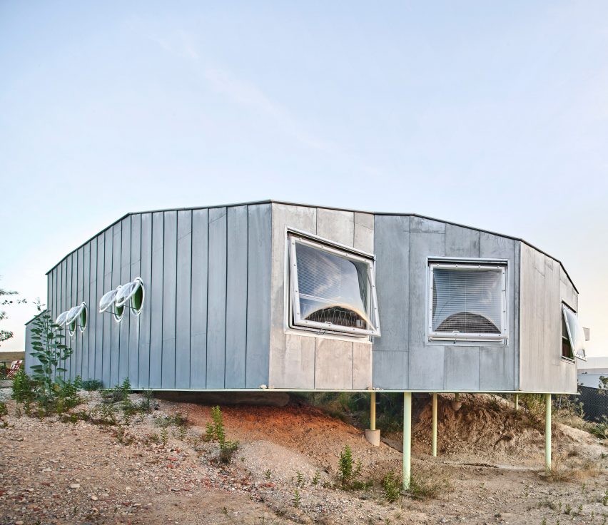 Steel cladding of Rambla Climate-House by Andrés Jaque, Office for Political Innovation and Miguel Mesa del Castillo