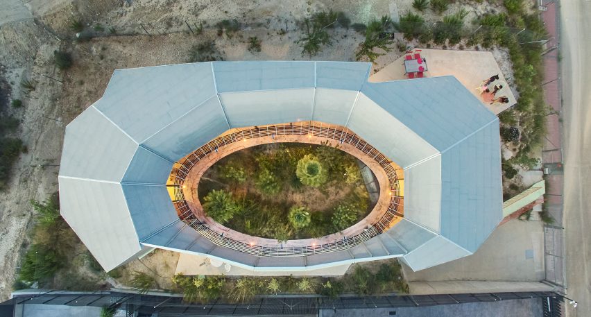 Aerial view of Rambla Climate-House by Andrés Jaque, Office for Political Innovation and Miguel Mesa del Castillo