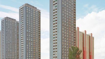 Exterior of the Red Road Flats in Glasgow