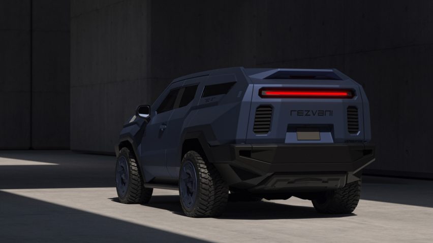 The rear of a Rezvani Motors car