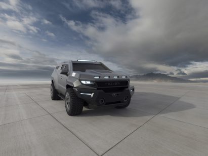 A grey SUV by Rezvani Motors