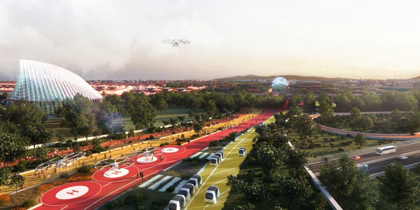 Render of Rome's bid for World Expo 2030 by Carlo Ratti, Italo Rota and Richard Burdett