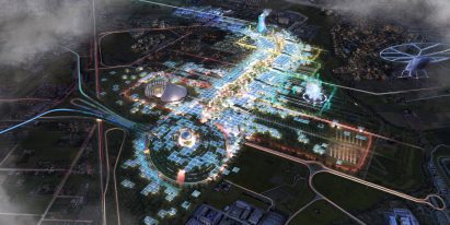 Aerial render of Rome's bid for World Expo 2030 by Carlo Ratti, Italo Rota and Richard Burdett