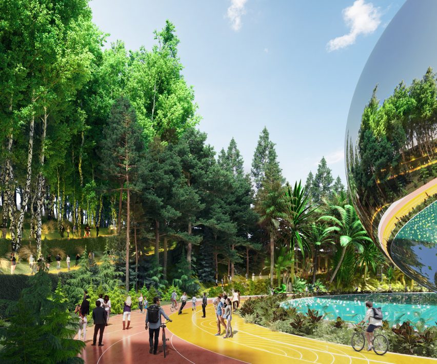 Render of Rome's bid for World Expo 2030 by Carlo Ratti, Italo Rota and Richard Burdett