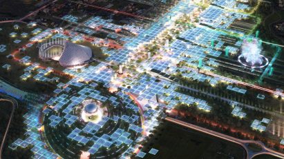 Aerial render of Rome's bid for World Expo 2030 by Carlo Ratti, Italo Rota and Richard Burdett