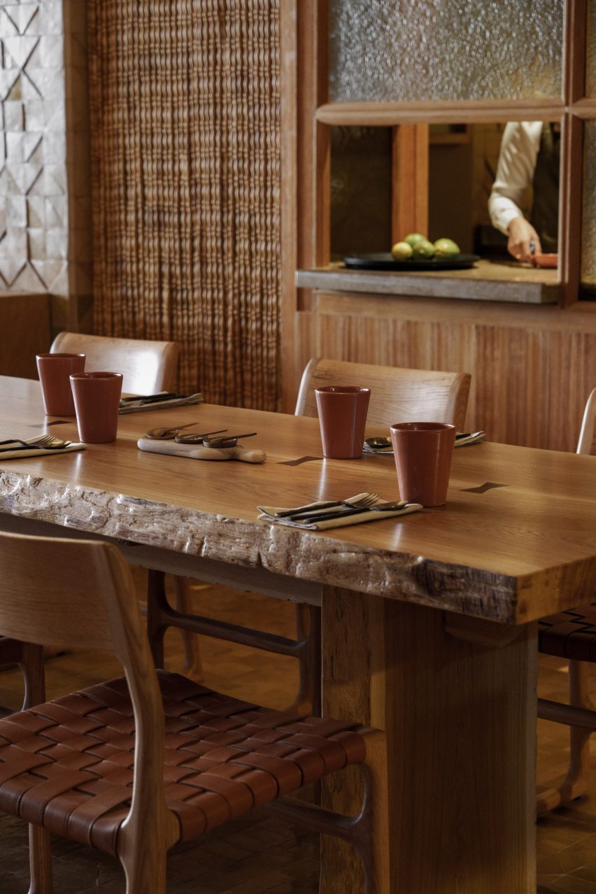 Wooden tables inside Sahbi Sahbi