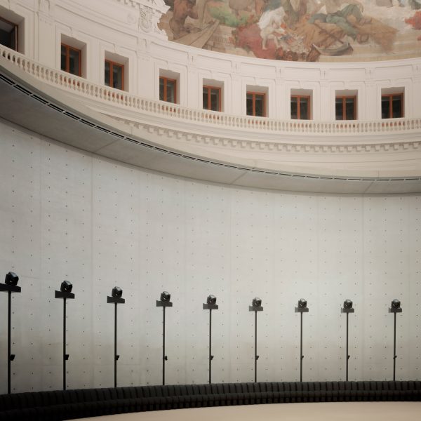 Photo of the Saint Laurent show at the Bourse de Commerce