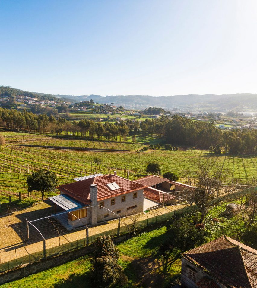 Aerial view of São Cosme House by Carlos Castanheira