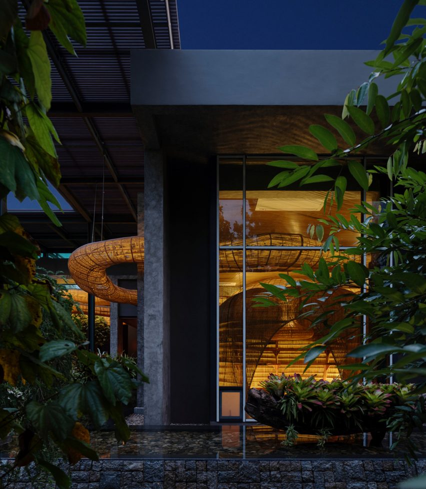 Meandering rattan structure by Enter Projects Asia