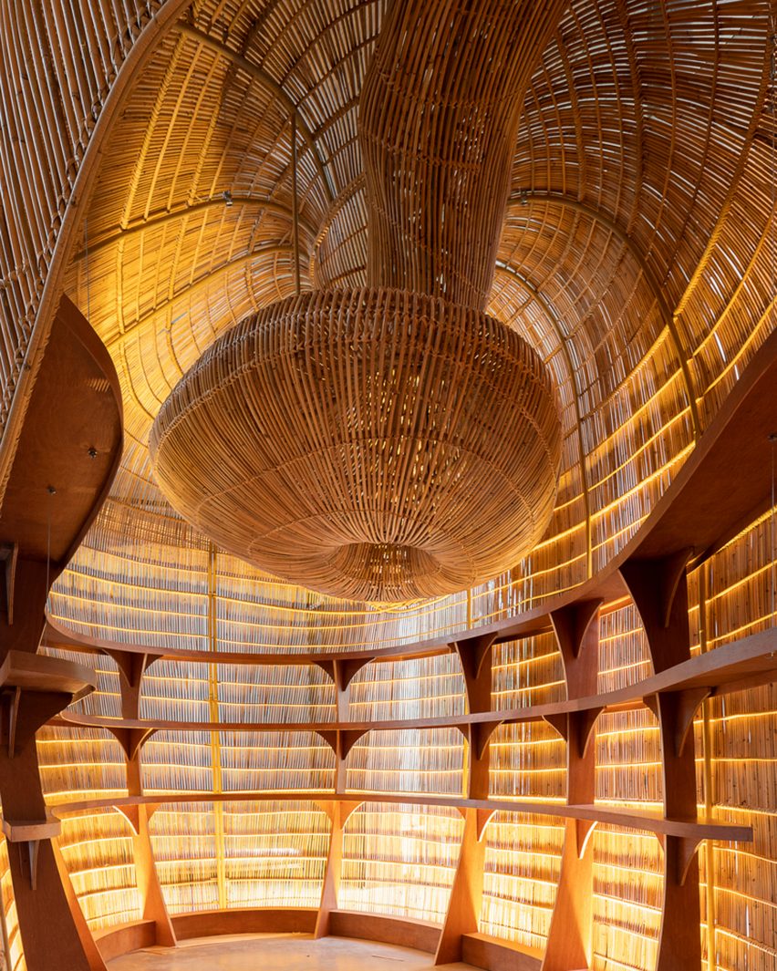 Meandering rattan structure by Enter Projects Asia