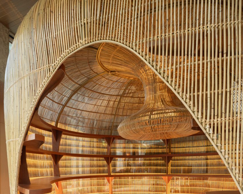 Meandering rattan structure by Enter Projects Asia