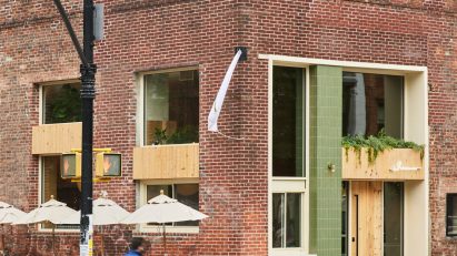 Red bricked restaurant based in New York