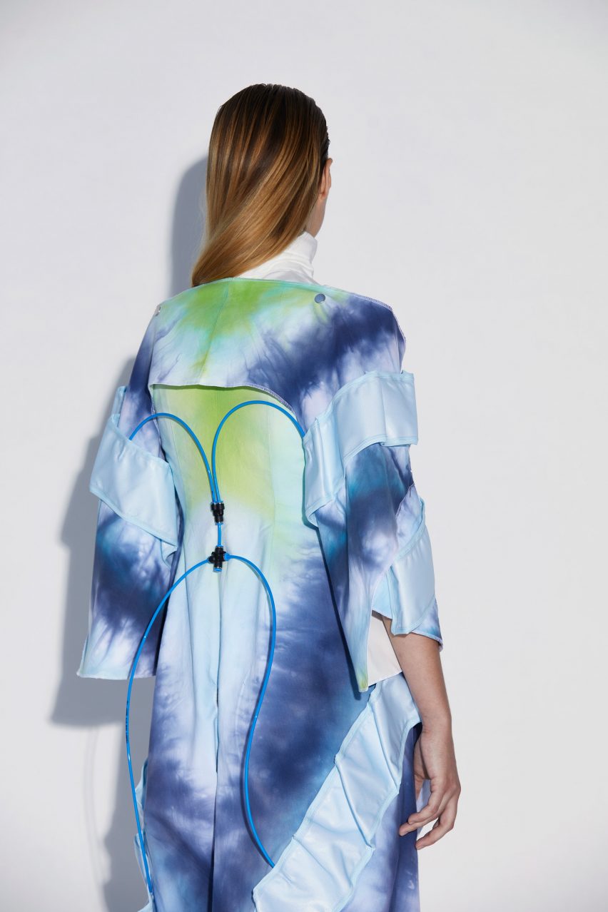Model wearing Soft Assembly dress by Pola Demianiuk