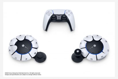 Two Project Leonardo controllers and a regular PS5 controller
