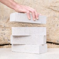 A stack of Gent Waste Bricks designed for the Design Museum Gent