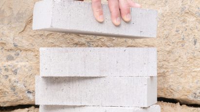 A stack of Gent Waste Bricks designed for the Design Museum Gent