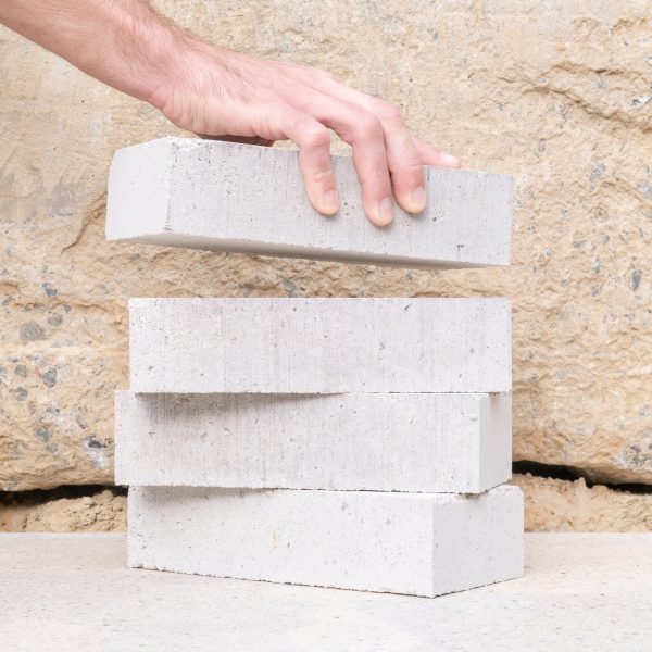 A stack of Gent Waste Bricks designed for the Design Museum Gent